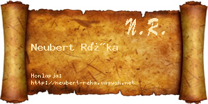 Neubert Réka névjegykártya